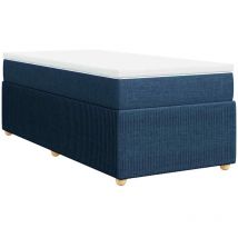 Sommier à lattes de lit avec matelas Bleu 90x190 cm Tissu