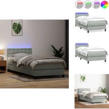 Vidaxl - Sommier à lattes de lit et matelas gris clair 100x220cm velours - Lit à Sommier Tapissier - Lits à Sommier Tapissier - Lit - Meubles De