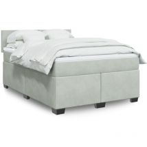 Avimac - Sommier à lattes de lit et matelas Gris clair 160x200cm Velours