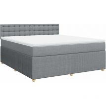 Sommier à lattes de lit avec matelas Gris clair 180x200cm Tissu Vidaxl