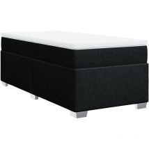 Sommier à lattes de lit avec matelas Noir 90x190 cm Tissu