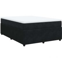 Sommier à lattes de lit avec matelas Noir 140x190 cm Velours