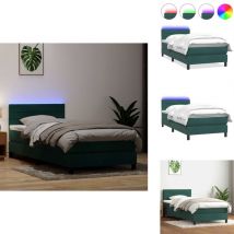 Sommier à lattes de lit et matelas vert foncé 100x220cm velours - Lit à Sommier Tapissier - Lits à Sommier Tapissier - Lit - Meubles De Chambre à