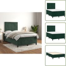 Sommier à lattes de lit et matelas Vert foncé 120x200cm Velours - Lit à Sommier Tapissier - Lits à Sommier Tapissier - Lit - Meubles De Chambre à