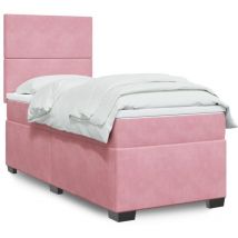 Sommier à lattes de lit avec matelas Rose 90x200 cm Velours