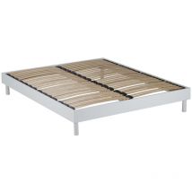 Maison Aubertin - Sommier à lattes en kit- Bois - Couleur blanche - 140 x 190 cm