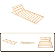 Sommier à lattes sans matelas tête de lit réglable 80x200 cm - Sommier à Lattes - Sommier Bois - Cadre Lit - Lit Double - Tête De Lit Réglable