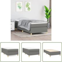 The Living Store Cadre de lit sans matelas gris foncé 100x200 cm tissu - Cadre De Lit - Lit Double - Lit Gris - Lit Design - Literie