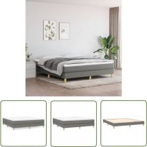 Qonovt - The Living Store Cadre de lit sans matelas gris foncé 180x200 cm tissu - Cadre De Lit - Lit Double - Literie - Meuble Chambre - Design