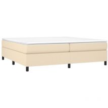 Cadre de lit sans matelas crème 200x200 cm tissu Vidaxl