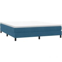 Sommier à lattes de lit sans matelas bleu foncé 180x220 cm vidaXL