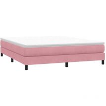 Vidaxl - Sommier à lattes de lit sans matelas rose 180x220 cm velours