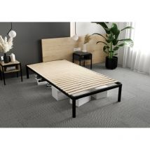 Kids Literie - Sommier - cadre de lit Metal - 4 pieds Inclus 90 x 200 cm Gris