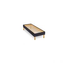M&s - Sommier en Kit 14 lattes nues, coutil tissu coton 90x190cm, coloris noir
