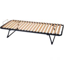 Sedac - Sommier gigogne en métal - 90x190 - 20 lattes bois - Made in France - Gain de place