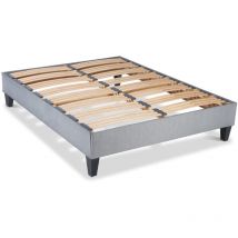 Literie Sommier à lattes en bois ergostar 160x200 cm Coloris Gris clair Livré en kit - Olympe