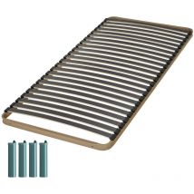 Ebac Literie - Sommier à lattes + pieds 100x190 C224 - 24 lattes bois - Fabrication française