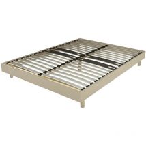 Sommier déco en Kit + pieds 140x190 - Decokit 36 lattes bois - Chêne clair - h. 13 cm