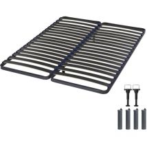 Ebac Literie - Sommier à lattes + pieds 2x70x190 C39 - 36 lattes bois - Fabrication française