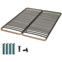 Ebac Literie - Sommier à lattes + pieds 2x70x190 Theta - 48 lattes bois - Fabrication française