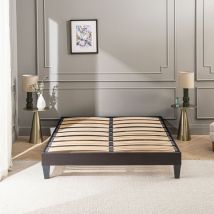 Olympe - literie Sommier à lattes en bois KIT15 90x200 cm Coloris Gris anthracite Livré en kit