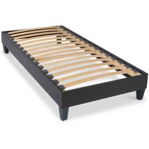 Maison Aubertin - Sommier monolattes Blandice noir - 80 x 200 cm