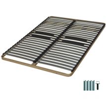 Ebac Literie - Sommier à lattes + pieds 140x200 C322 - 46 lattes bois - Fabrication française