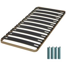 Ebac Literie - Sommier à lattes + pieds 90x190 C310 - 10 lattes bois - Fabrication française