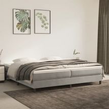 Maison Chic - Sommier à ressorts de lit Cadre à lattes pour Lit adulte Gris clair 200x200 cm Velours FR95805