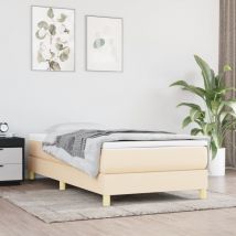 Sommier à ressorts de lit - Sommier pour Adulte et Enfant - Crème 90x200 cm Tissu BV333533 Bonnevie