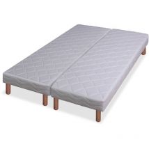 Laine - Sommier tapissier 14 lattes garni polyéther 2x80x200cm