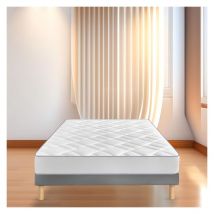 Bysommiflex - sommier tapissier gris 140X200FABRICATION francaise artisanalepieds offerthauteur avec pieds 27CM