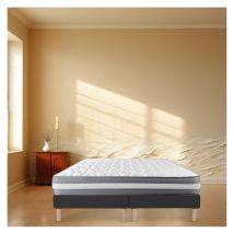 Bysommiflex - Sommier Tapissier Noir 100x200x2 (200x200)fabrication Francaise Artisanalepieds Offerthauteur Avec Pieds 27cm