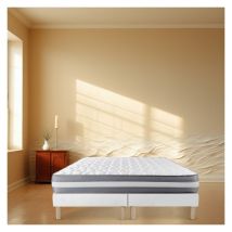 Bysommiflex - sommier tapissier blanc 70X190X2 (140X190)FABRICATION francaise artisanalepieds offerthauteur avec pieds 27CM