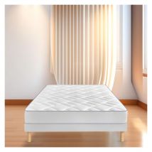 SOMMIER TAPISSIER BLANC 80X200cmFABRICATION FRANCAISE ARTISANALEPIEDS OFFERTHAUTEUR AVEC PIEDS 27CM