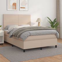 Vidaxl - Sommier à lattes de lit avec matelas Cappuccino 140x190 cm