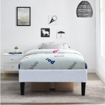 Nuits D'or - Sommier 80x200 cm Tapissier déhoussable housse lavable Blanc + Pieds en 20 cm 13 Lattes - Anna- revetement Tissu pvc