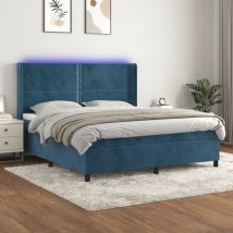 Qonovt - Furniture Limited - Sommier à lattes de lit matelas et led Bleu f