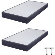 Ebac Literie - Sommier tapissier SP18 Volcan 2x90x200 Lattes bois massif - H.18 cm - Made in France