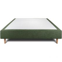 Sommeil De Plomb - Sommier Tapissier Tissu Vert 140x200 H35cm