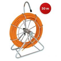 Tecnid - Sonda tiracavi elicoidale in poliestere monofilo, Ø5,2mm, 50 metri, su aspo, con terminali M5 intercambiabili, arancione STOA5-050