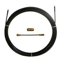 Sonda tiracavi in nylon e acciaio, Ø6mm, 60 metri, con perni filettati M12 intercambiabili, nera - Stak SAN6-060