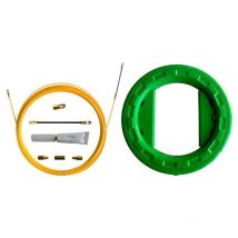 Sonda tiracavi in fibra di vetro, Ø3mm, 30 metri, con aspo e set di riparazione, gialla - Velamp SFULL-030