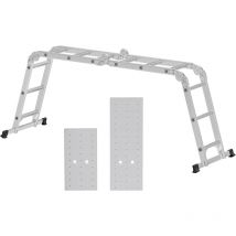 Songmics - chelle Multifonctionnelle 3,5 m, en Aluminium, Échelle Domestique, charge 150 kg, 12 Marches, avec 2 Plaques Métalliques, Conforme à la