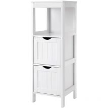 Badezimmerschrank mit 2 Schubladen L89 cm - Weiß