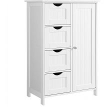 Badezimmerregal mit 1 Tür und 4 Schubladen - L55cm