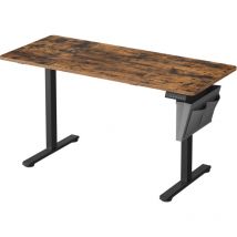 Songmics - Bureau Électrique Assis-Debout, Bureau Réglable en Hauteur, 60 x 140 x (72-120) cm, 4 Hauteurs Mémorisables, Pochette de Rangement, pour