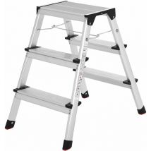 Songmics - chelle domestique pliable, Escabeau, Marchepied, 3 Niveaux, en Alu, Antidérapant, Capacité de charge 150 kg, Conforme aux Normes EN14183,