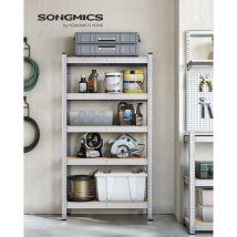 Songmics - Estantería Pesada de 5 Niveles, Estantería de Acero, Montaje Rápido, para Instrumentos, Garaje, Almacén, Trastero, Carga de 650 kg, 30 x