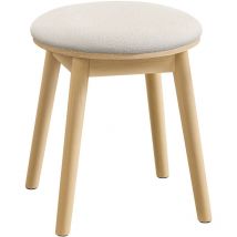 SONGMICS HOME Tabouret Coiffeuse, Chaise Coiffeuse ronde, BOHOVEN Collection, Pieds Antidérapants, Style Bohème, pour Chambre, Coiffeuse, Blanc Crème